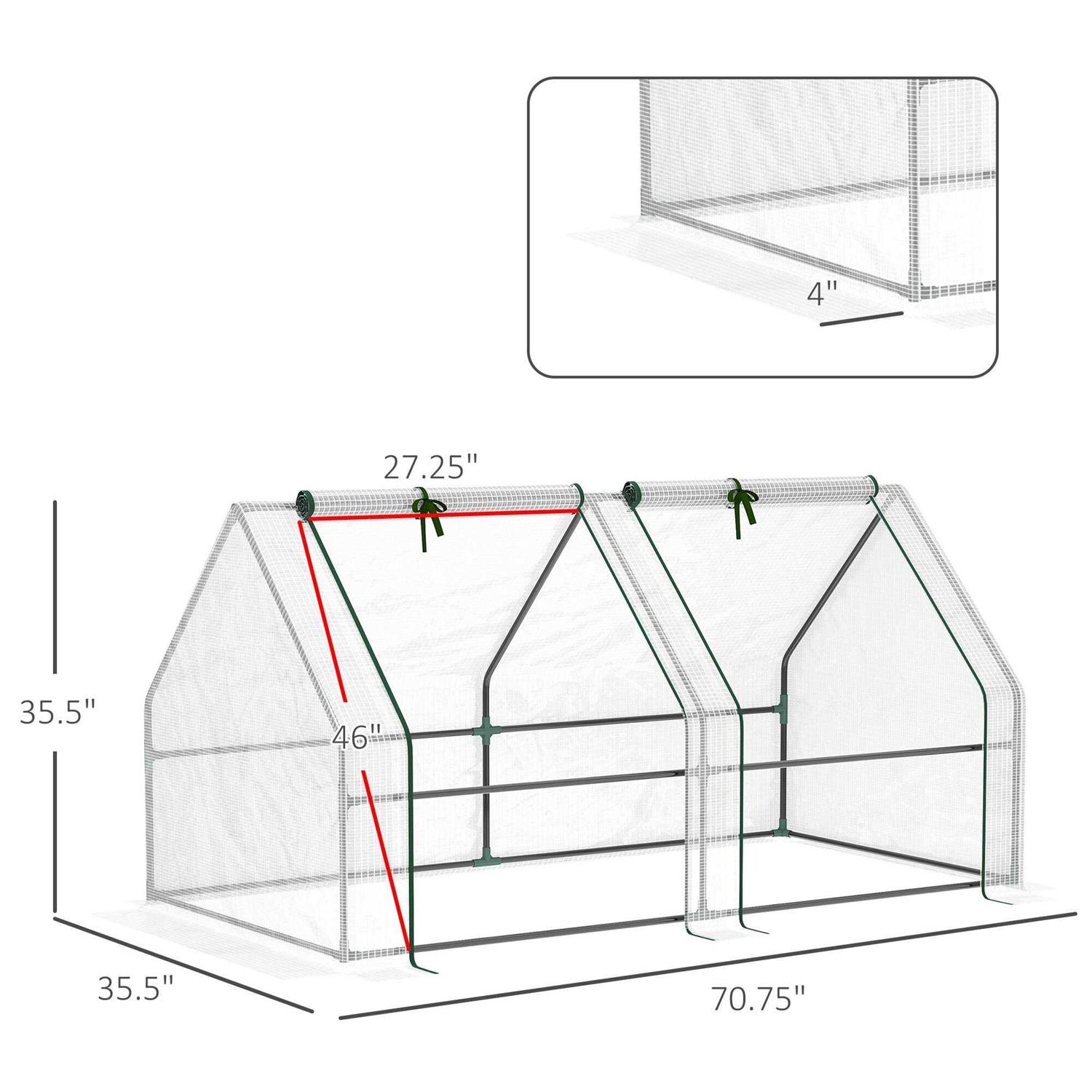 Green House 70.8 W X 35.5 D Mini Greenhouse Outsunny