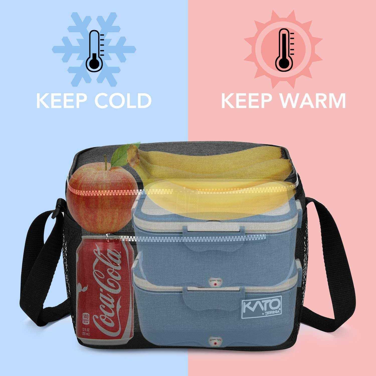 Tirrinia Insulated Lunch Bag for Women Men Leakproof Thermal Reusable Lunch Box for Adult Kids
