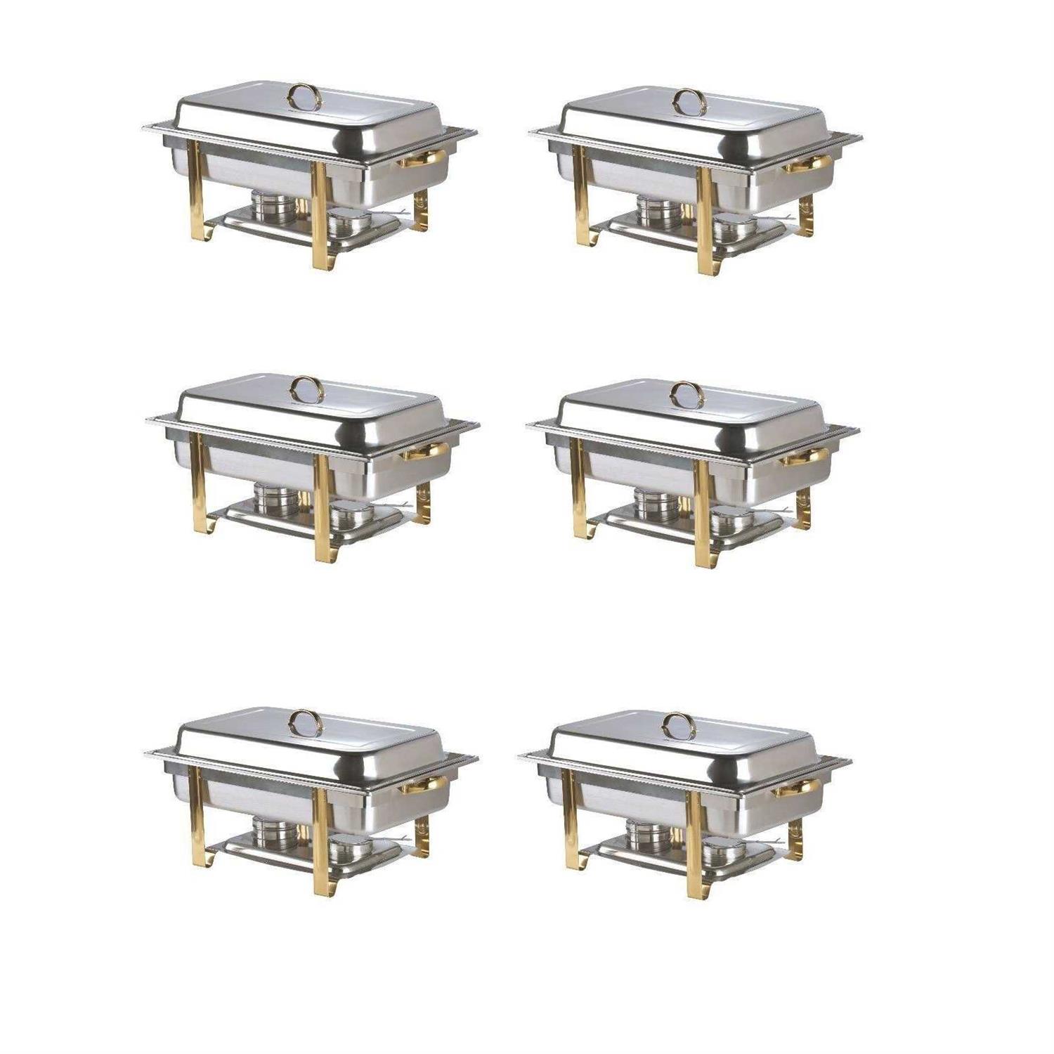 Update International DC-6N 8 Qt. Gold Accented Oblong Chafer