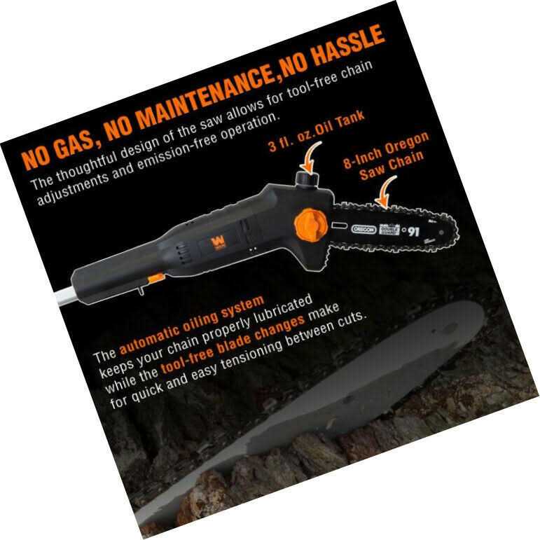 WEN 4019 6-Amp 8-Inch Electric Telescoping Pole Saw