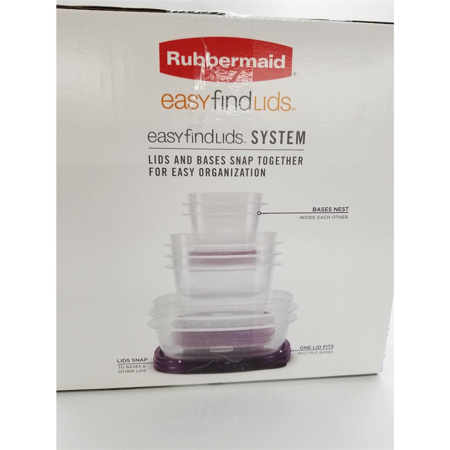 Rubbermaid 30pc Food Storage Containers Easy Find Lids Amethyst