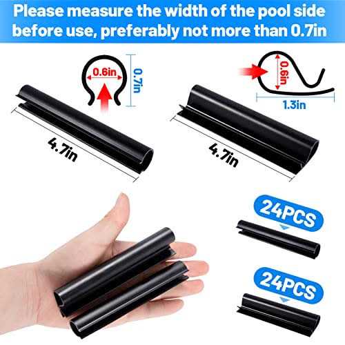 48 Pack Winter Pool Cover Clips for Above Ground Pools 2 Shapes Pool Clips Pool Cover Clamps 4.7 inch Pool Wind Guard Clips Pool