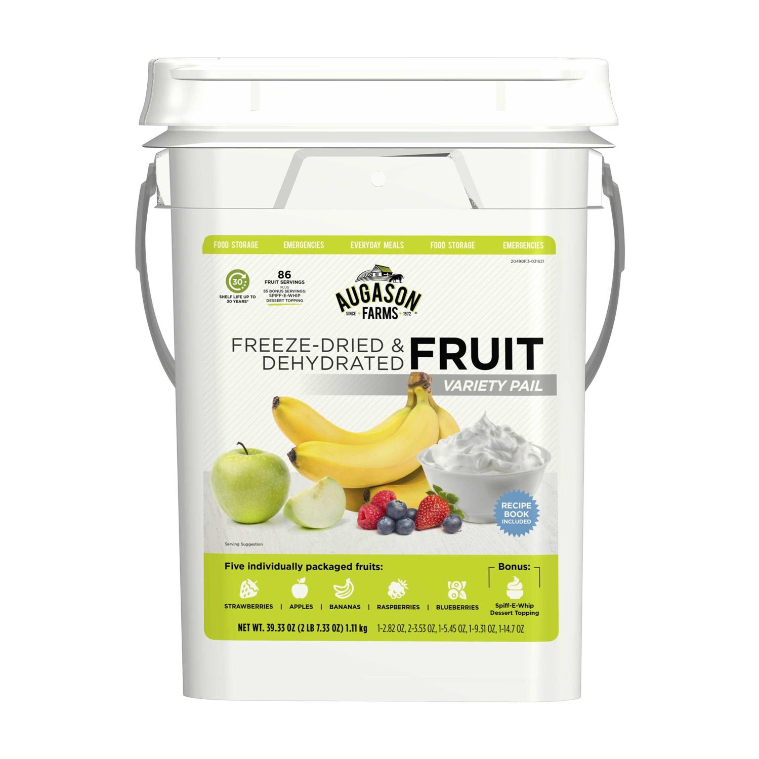 Augason Farms Freeze Dried & Dehydrated Fruit Variety Pail