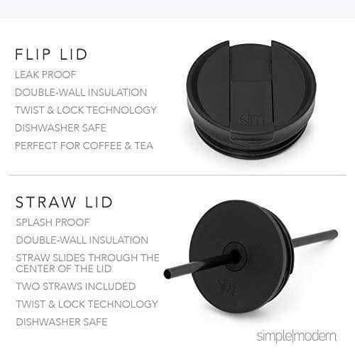 Simple Modern Classic Tumbler Insulated with Lid and Straw