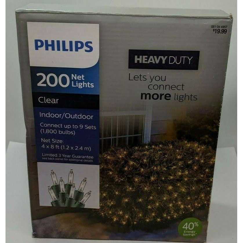 New Philips 200ct 4’x8′ Incandescent Heavy Duty Net String Lights Clear