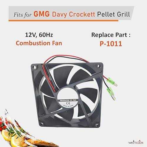 12V Combustion Fan Replacement Parts GMG P-1011 for Green Mountain Davy Crockett and Trek Wood Pellet Grill