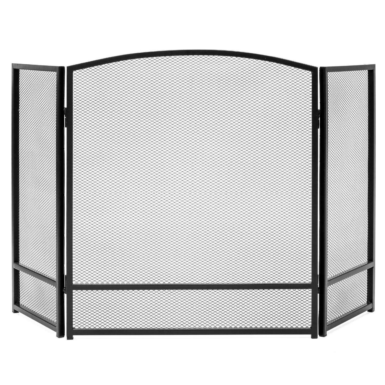 Best Choice Products 54.25×30.25in 3-Panel Steel Mesh Fireplace Screen