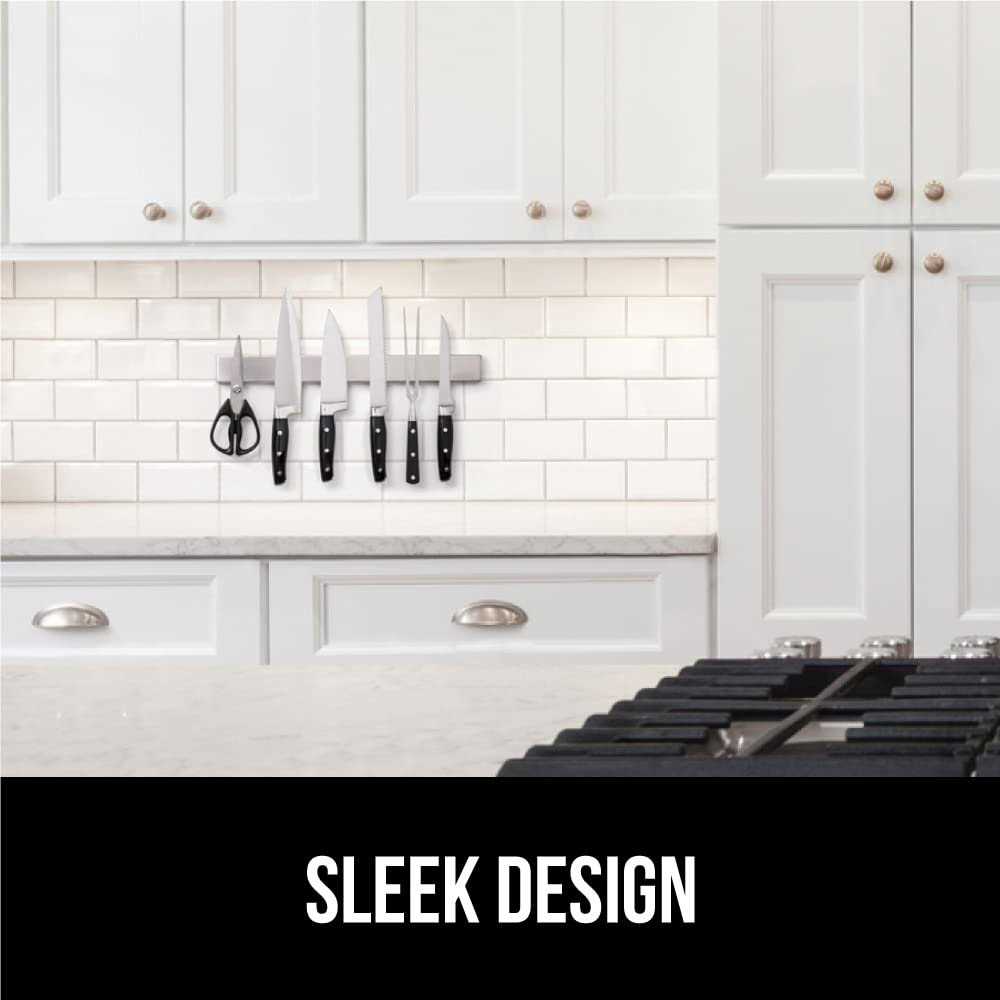 Gorilla Grip Stainless Steel Magnetic Knife Strip 16 Inch Holder Heavy Duty