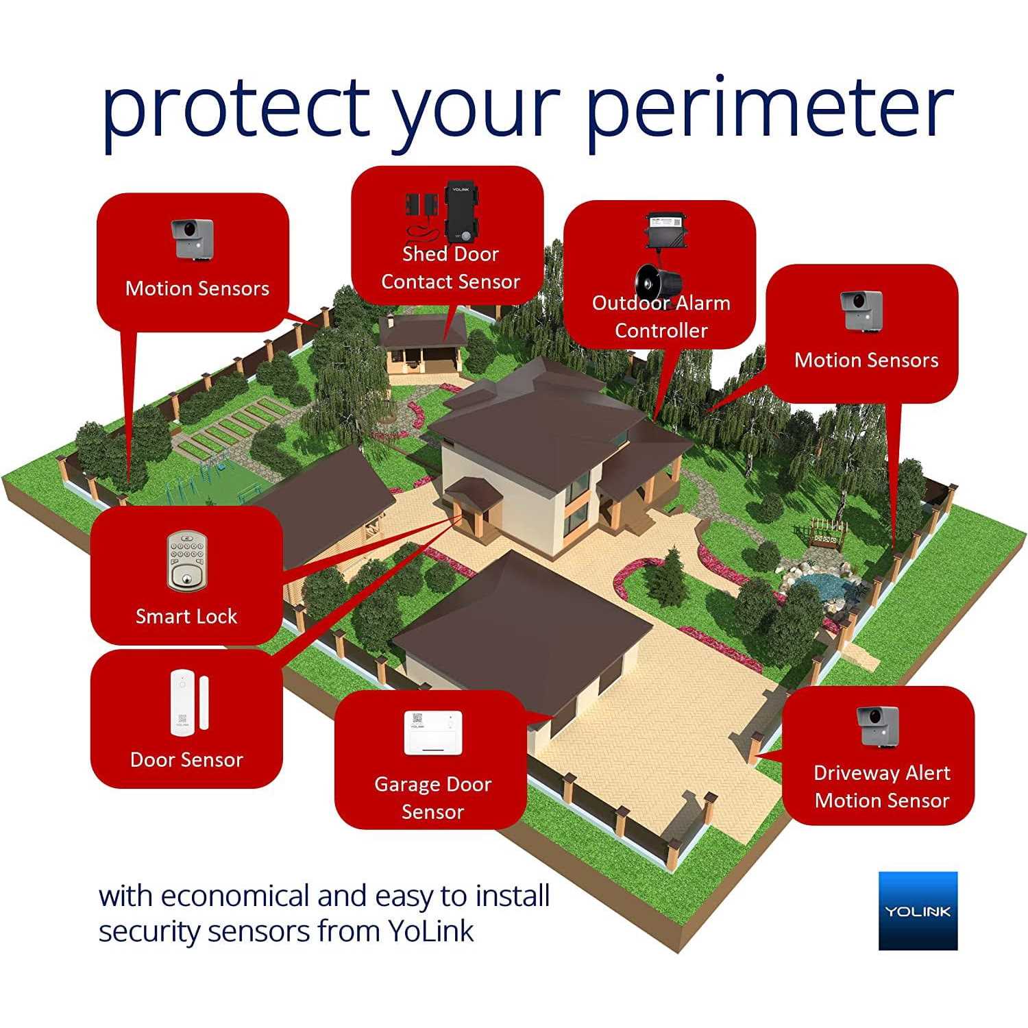 YoLink Smart Siren Alarm Loud 110 dB Wireless Alarm for Home Security/Intrusion/Burglar Alarm Kit