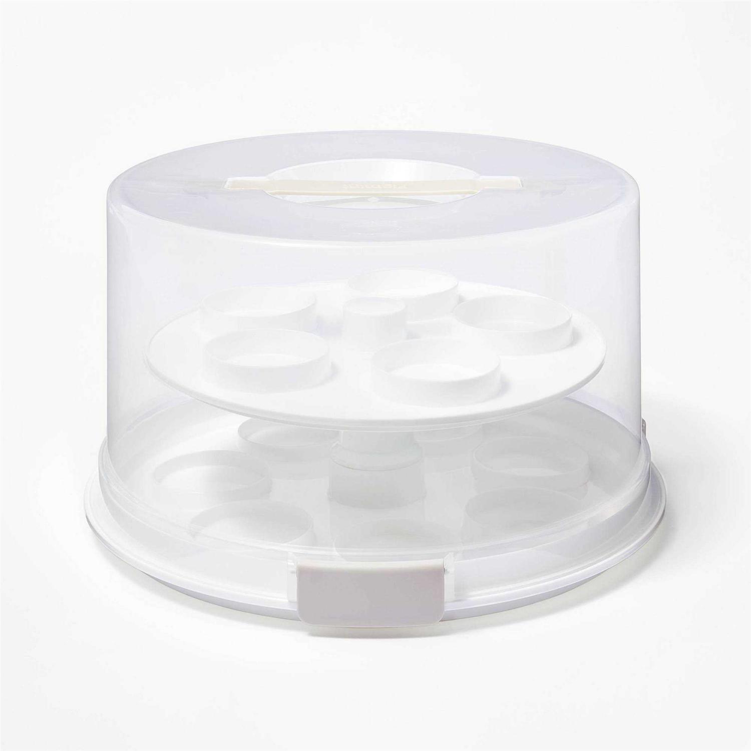 Figmint Round Cake Carrier White/Clear