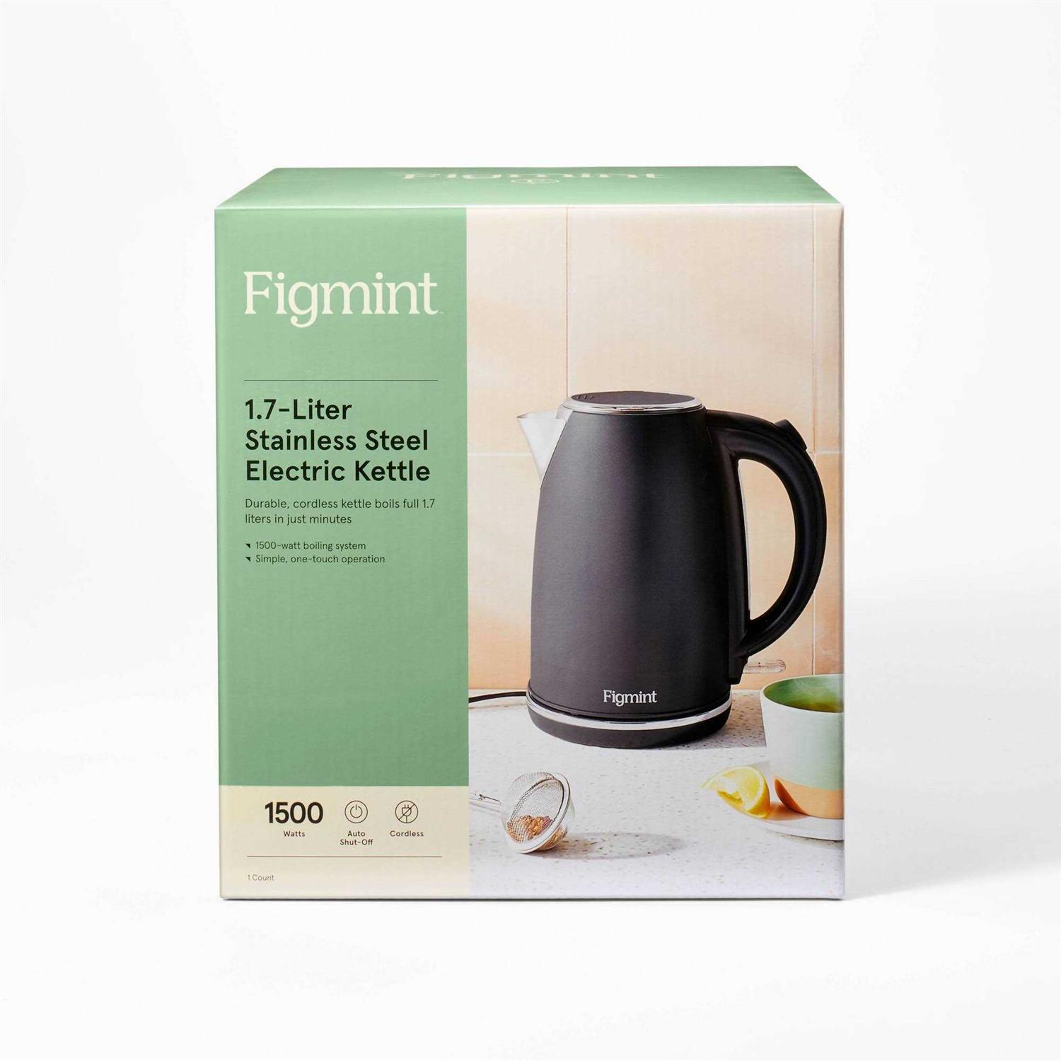 Figmint 1.7 L Electric Kettle with Thin Chrome Trim Band