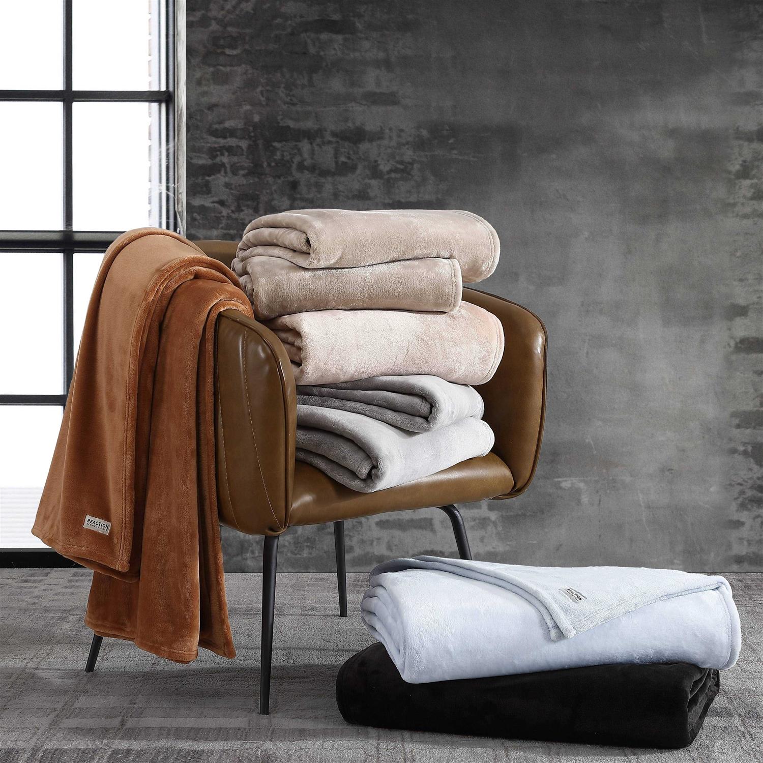Kenneth Cole Reaction Solid Ultra Soft Plush Blanket