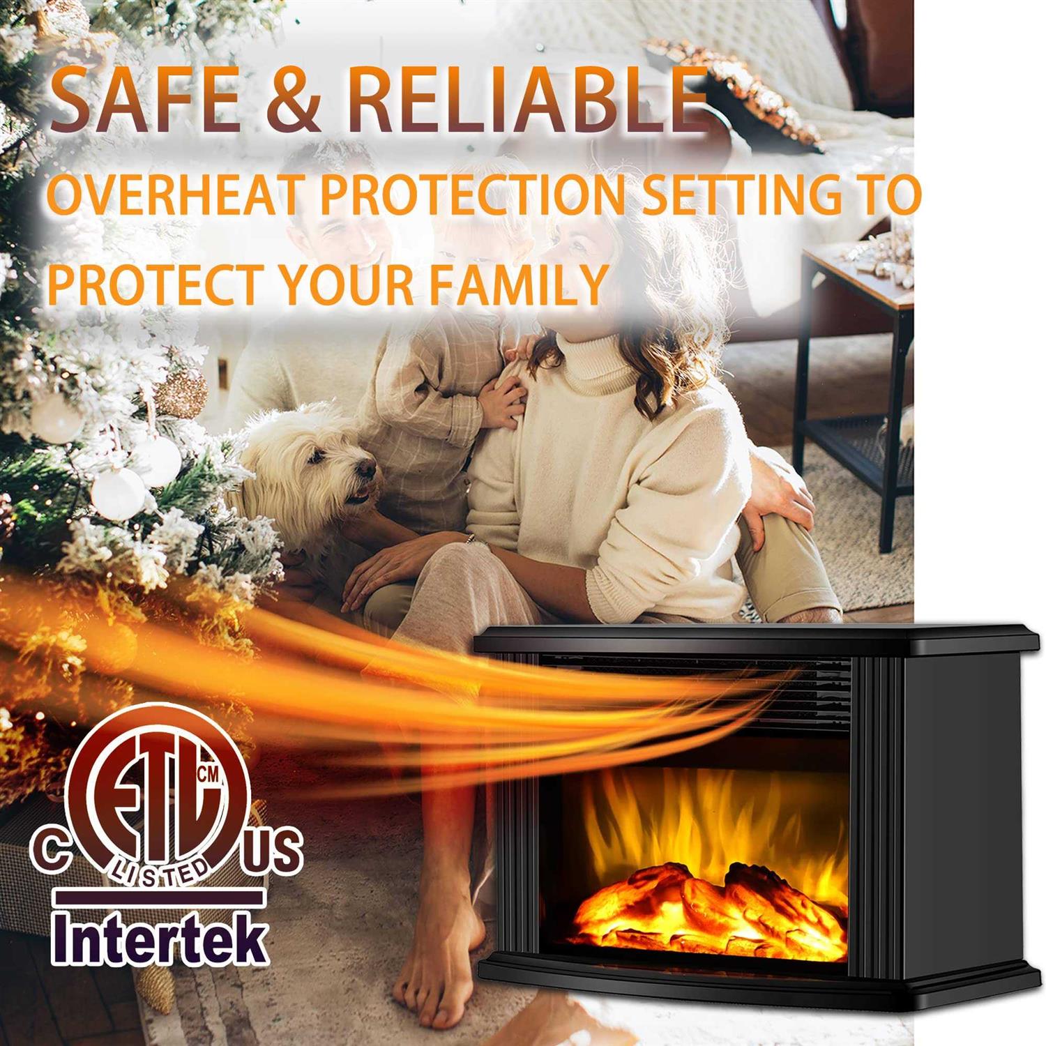 Donyer Power 14 Mini Electric Fireplace Tabletop Portable Heater