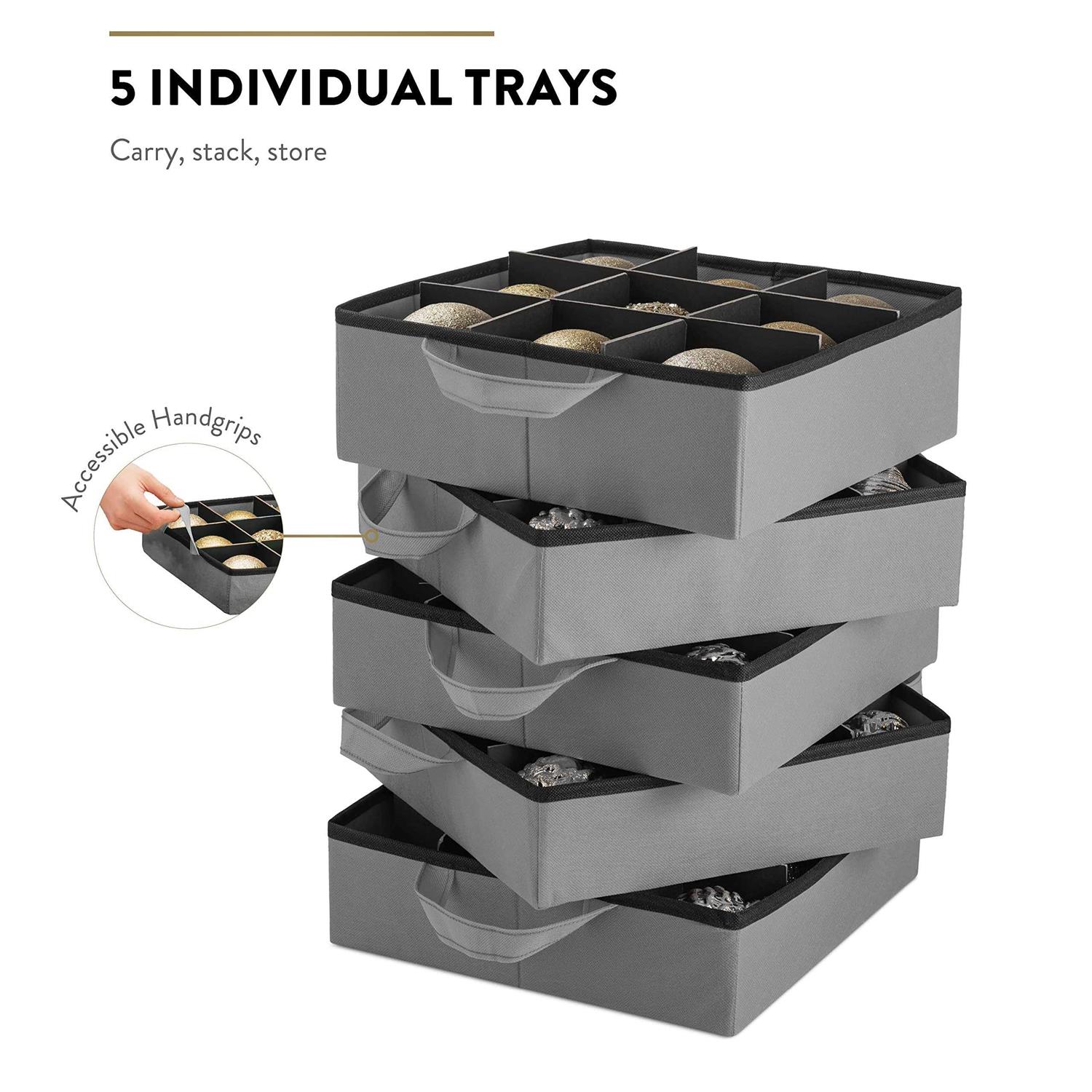 Zober Super Rigid 2-in-1 Christmas Ornament Storage Box & Xmas Figurine Container