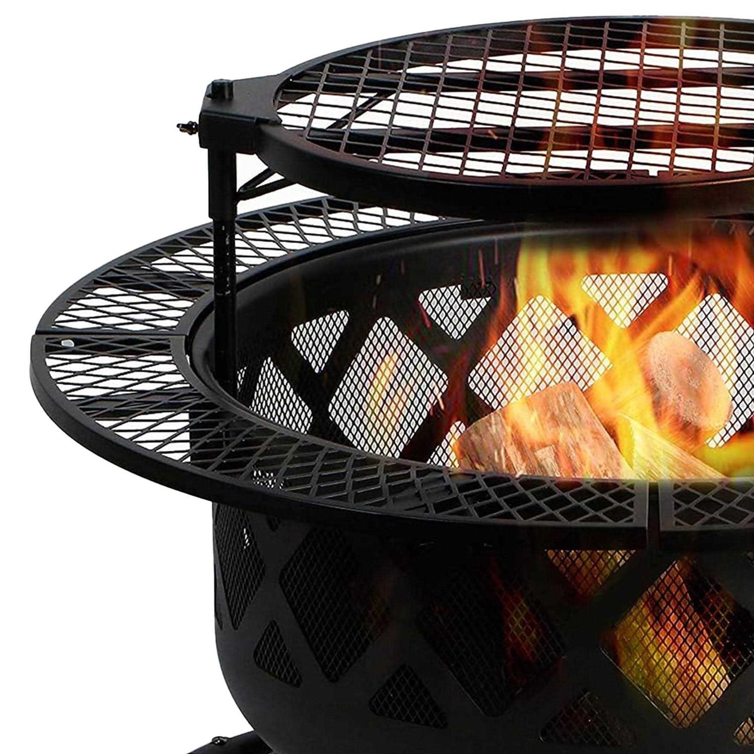 BALI OUTDOORS Wood Burning Fire Pit with Grill 32