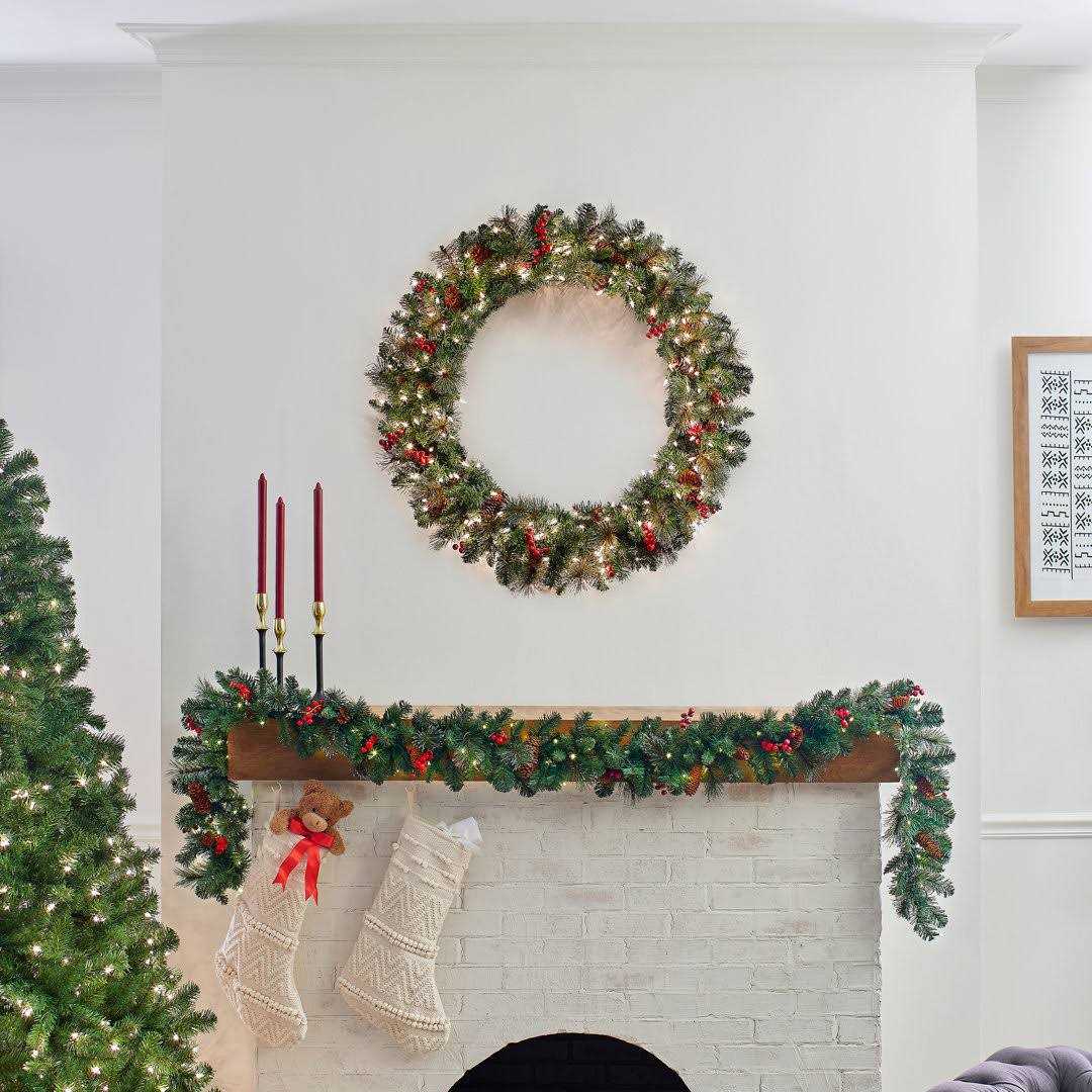 Three Posts™ Crestwood Lighted Wreath