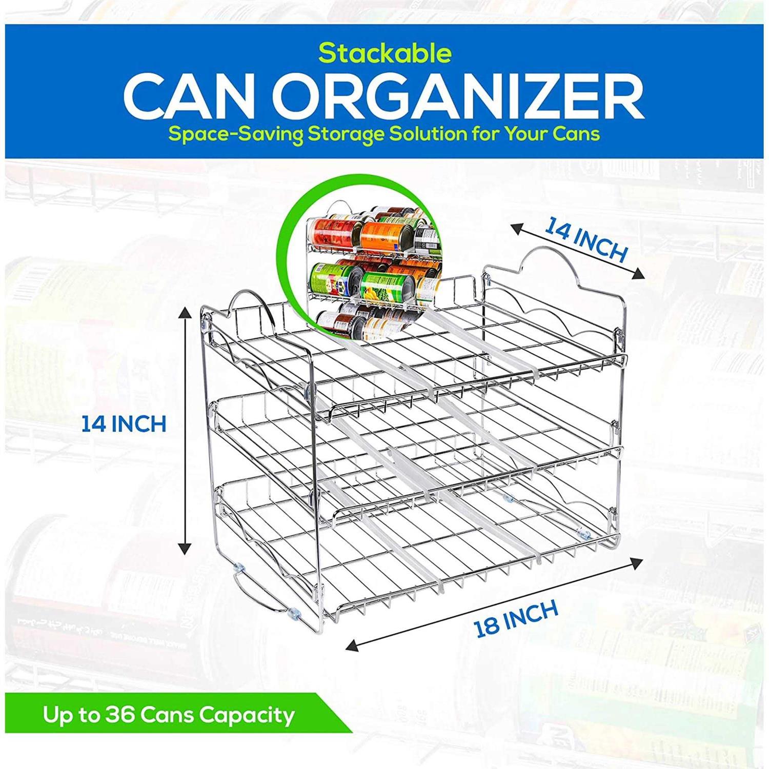 Utopia Kitchen Storage Can Rack Organizer Stackable Can Organizer Holds Upto 36 Cans for Kitchen Cabinet or Pantry