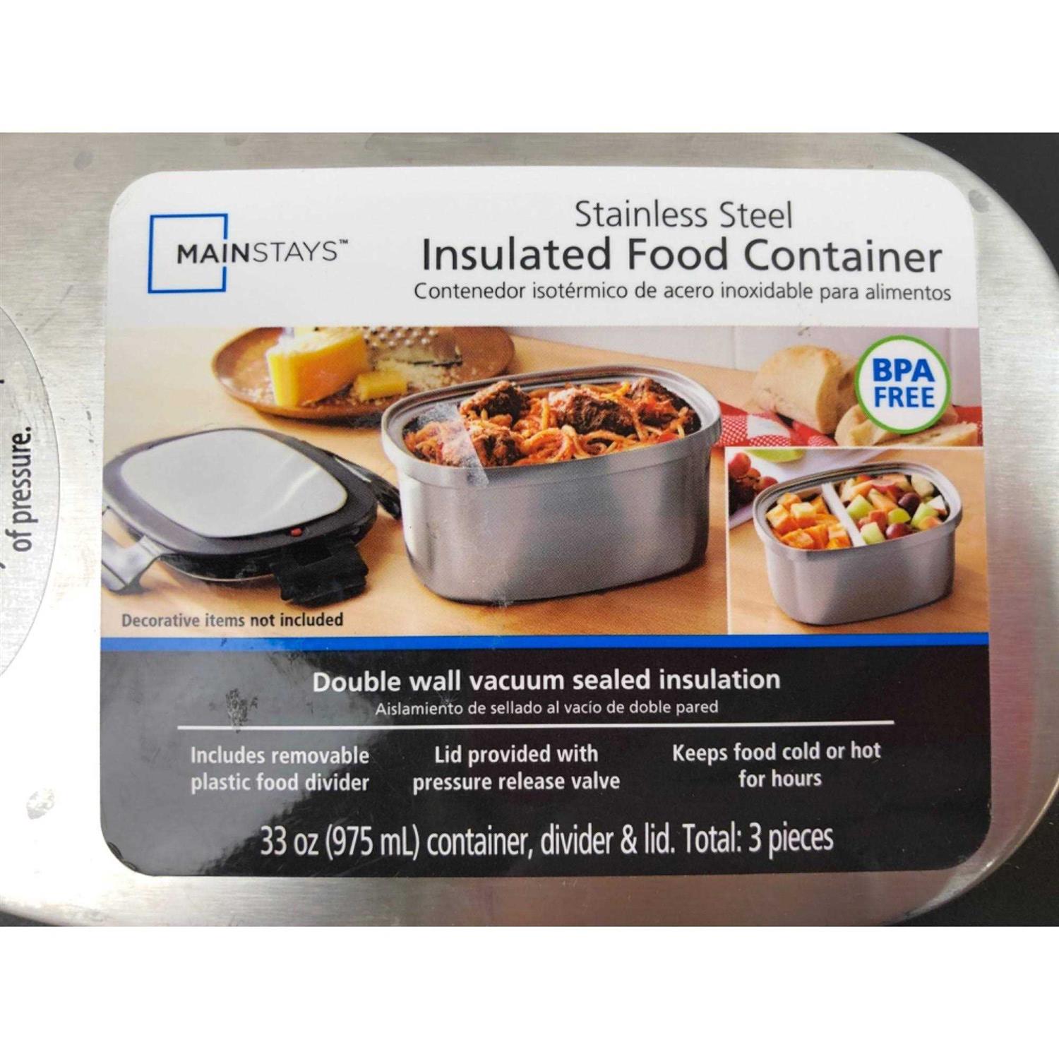 Mainstays 33 oz Rectangular Insulated Food Container