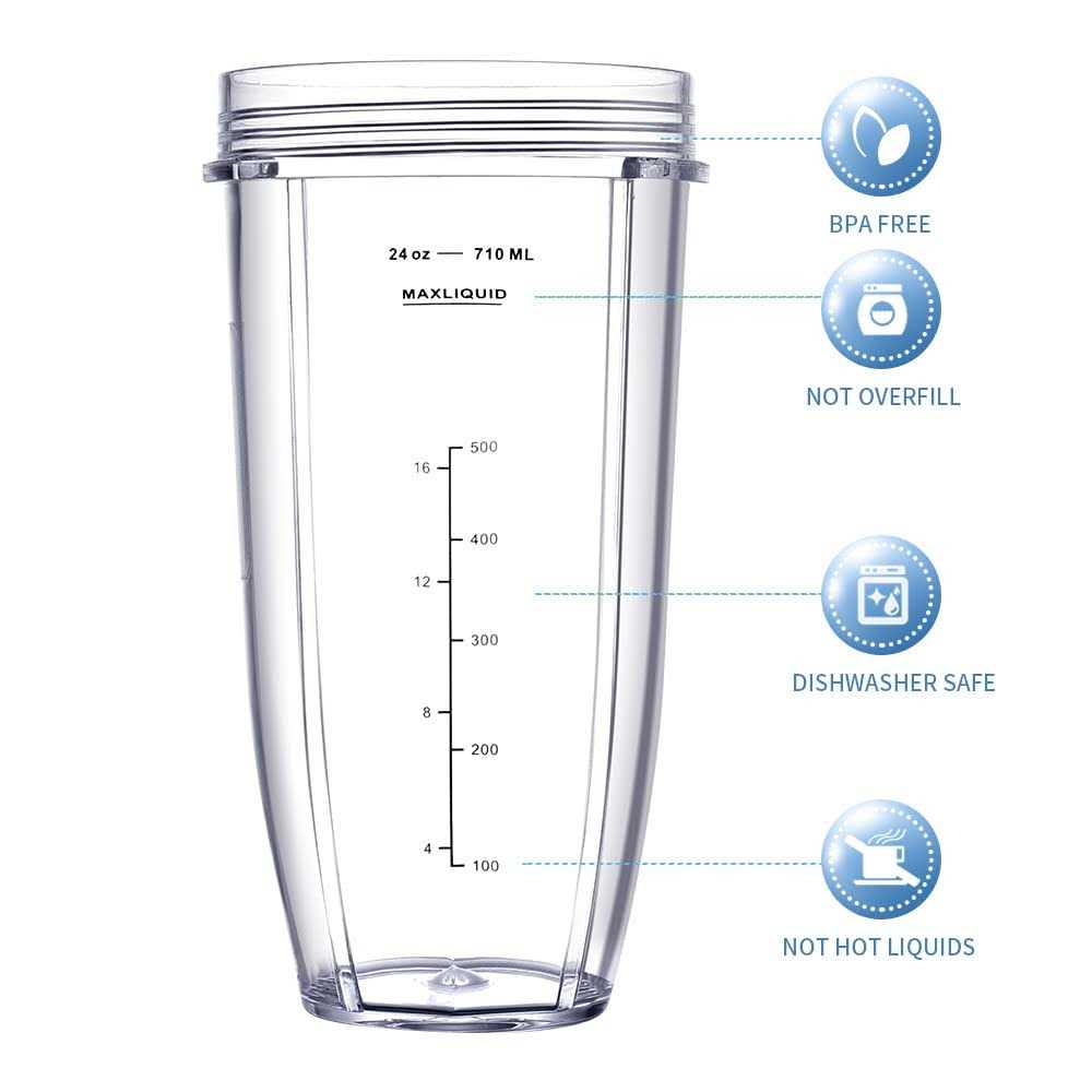 Blender Replacement Parts for Ninja, 32oz&24oz Cup and with Lids New