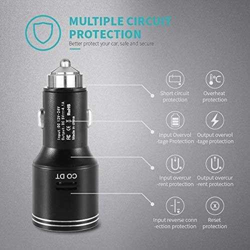 Fasohere Car Carbon Monoxide Detector Dual Usb Car Adapter Led Display