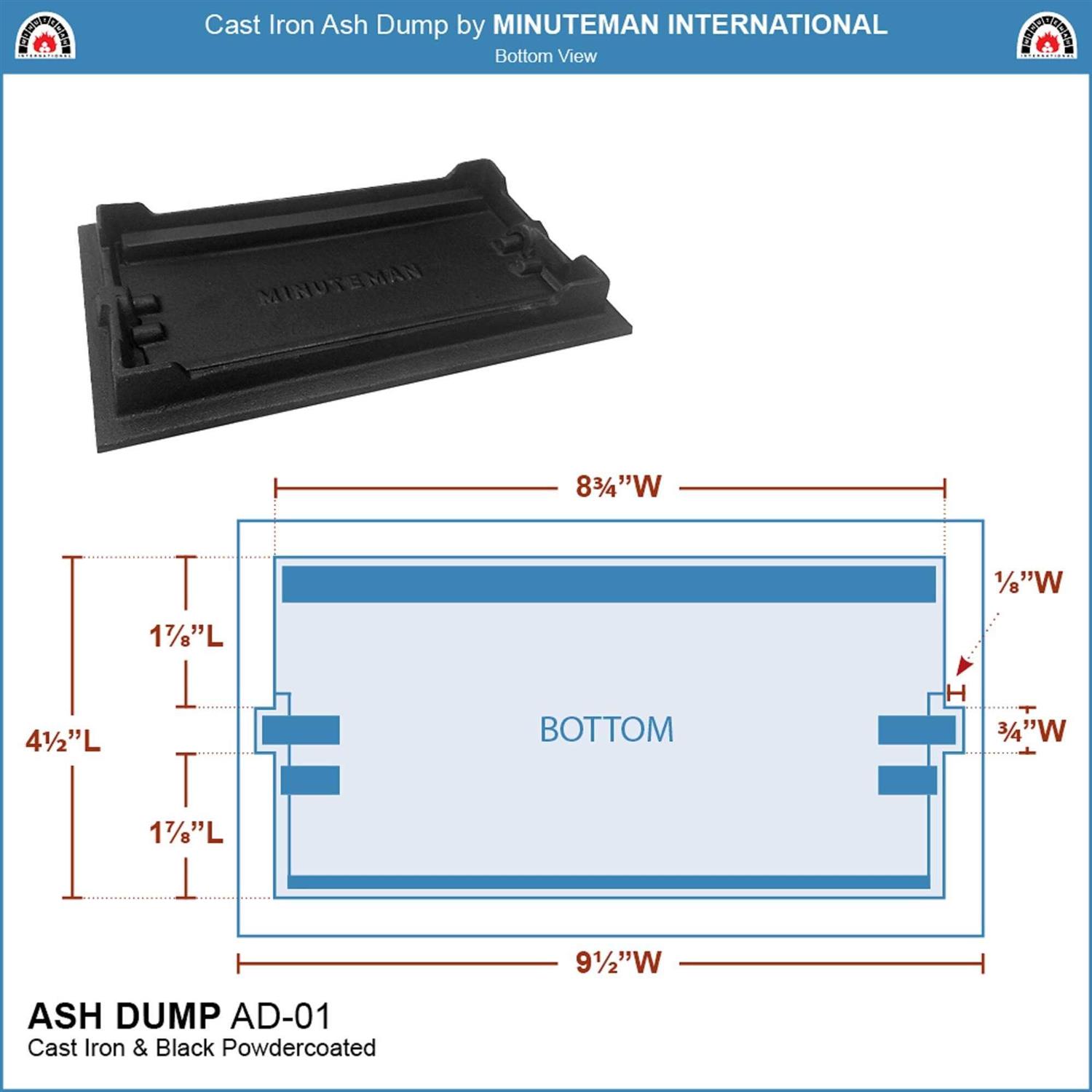 Minuteman Cast Iron Ash Dump AD-01
