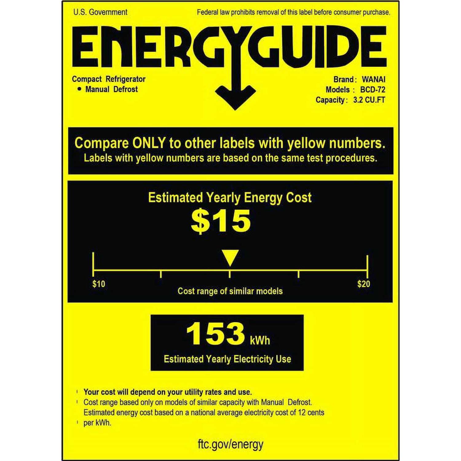 Wanai Compact Refrigerator 3.2 Cu.Ft Retro Fridge with Freezer 2 Door Mini Refrigerator