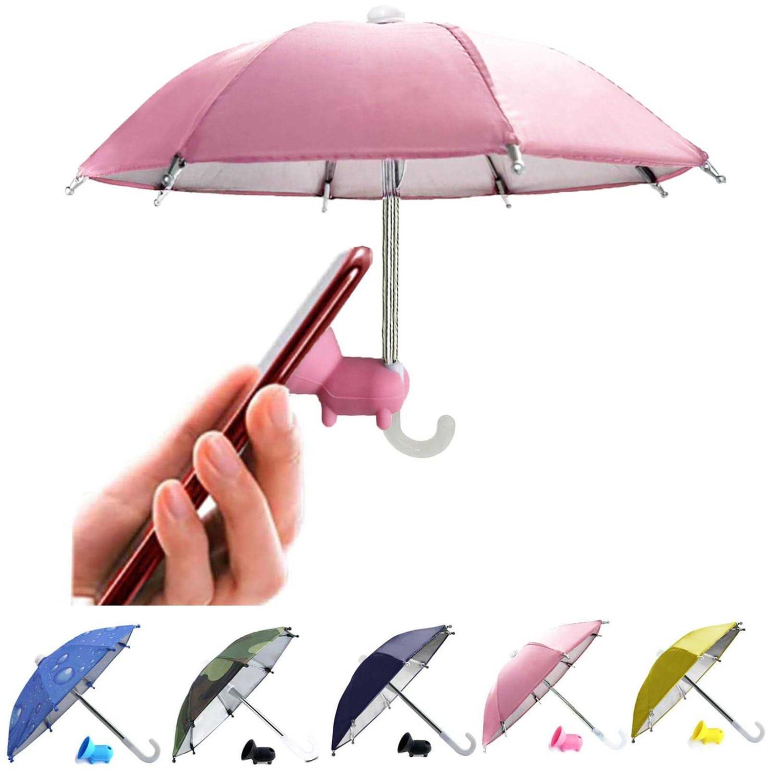 Fantasybear Uv Protection Phone Umbrella for Sun,universal Adjustable Piggy Suction Cup Phone Stand Umbrella for Phone,Stand Sun Visor,Sun Shade