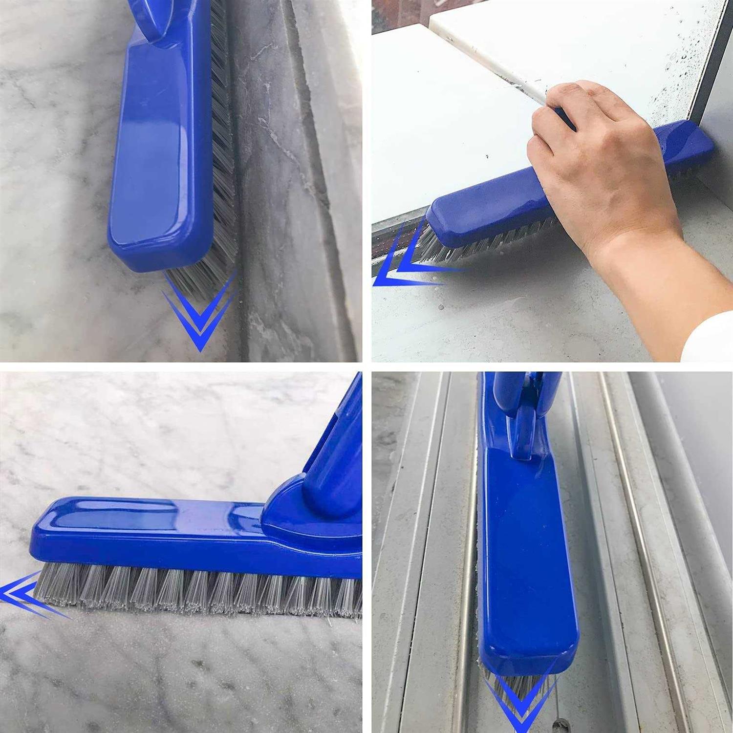 ITTAR Grout Brush with Long Adjustable Handle Swivel Scrub Brush