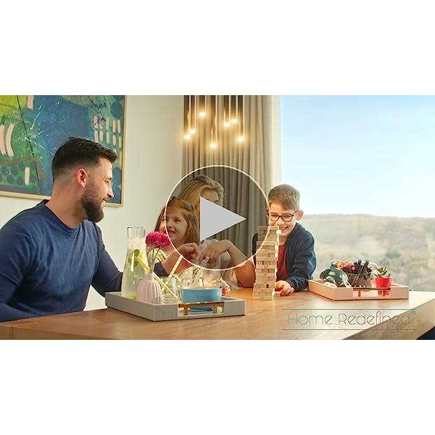 Home Redefined Modern Elegant 18’x12′ Rectangle Glossy Shagreen Decorative Ottoman Coffee Table Perfume Living Room Kitchen Serving Tray