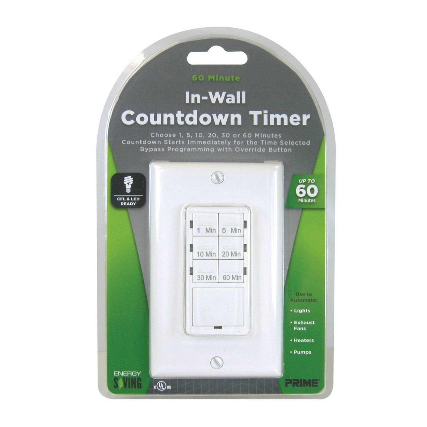 Prime Wire Cable Tndiw060 In-Wall 60 Minute Countdown Digital Timer