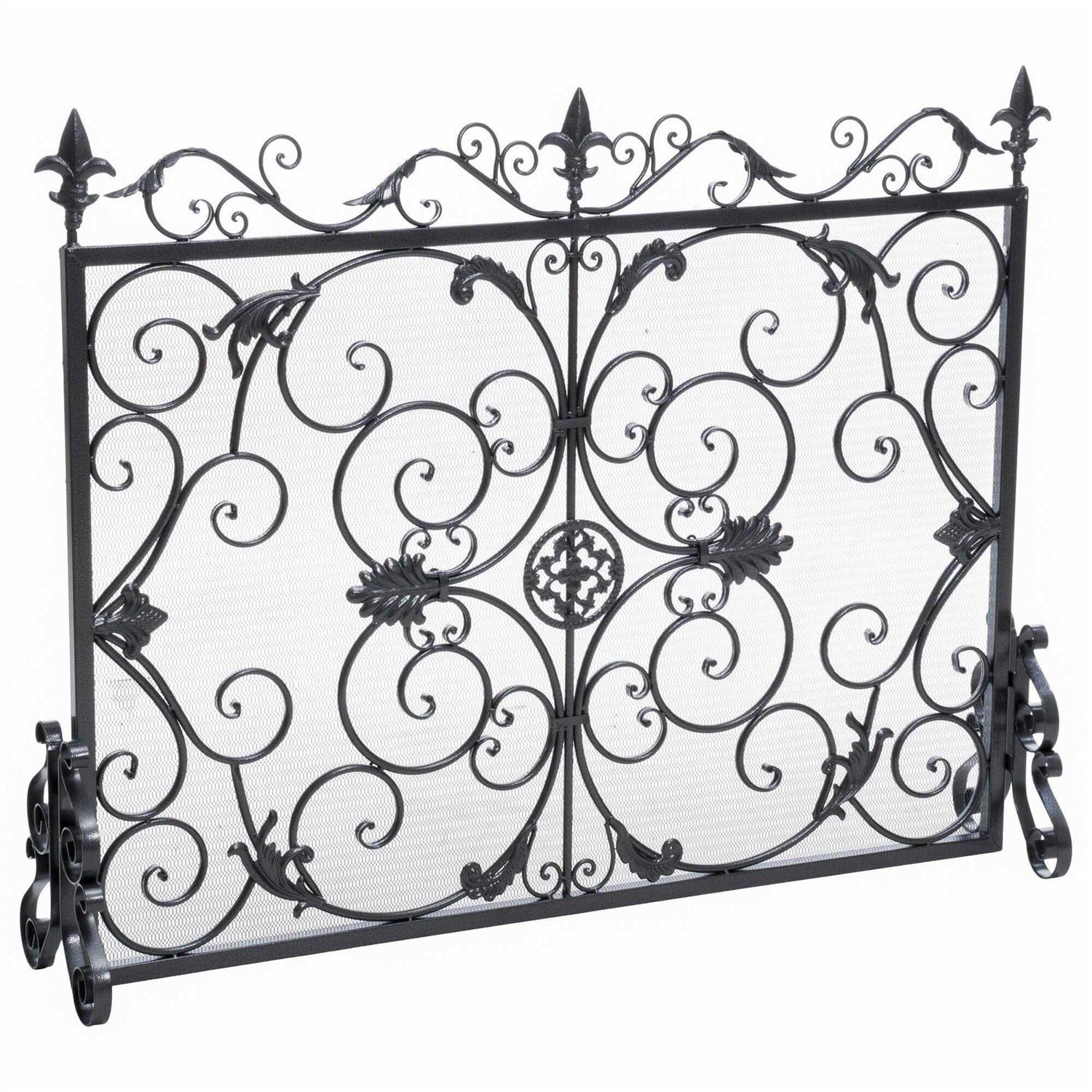 Noble House Wilmington Traditional Iron Metal Fireplace Screen