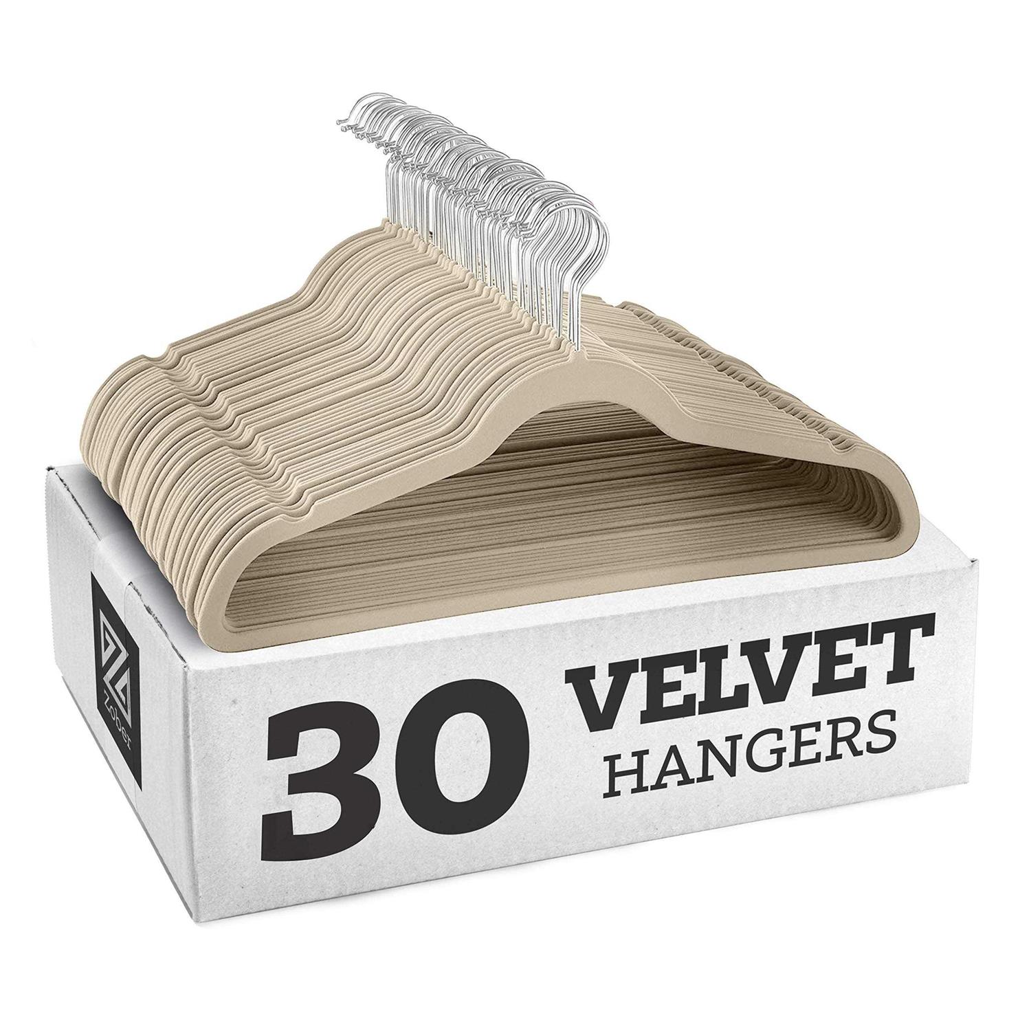 Zober Velvet Hangers Space Saving Swivel Hook Ultra Non Slip