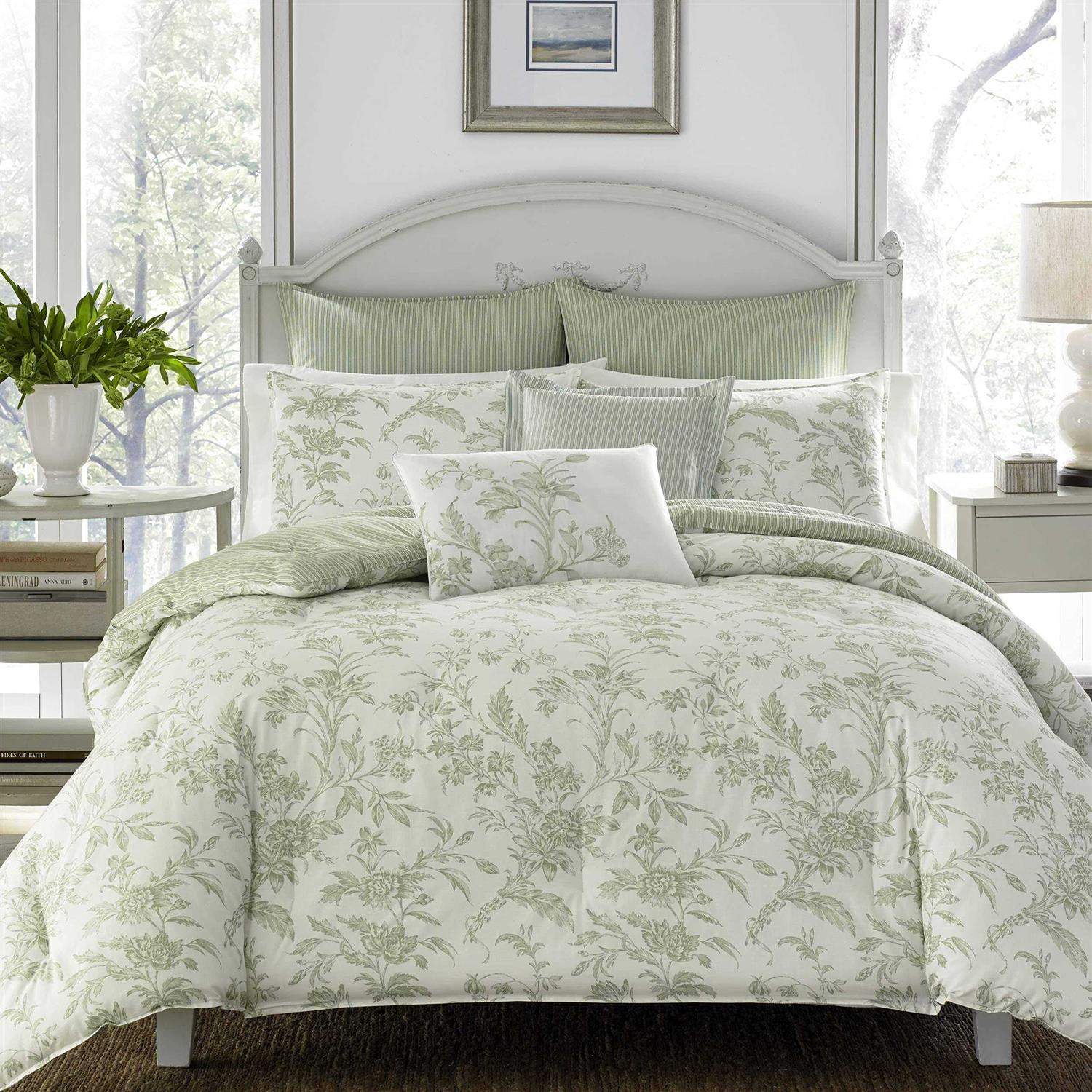 Laura Ashley Natalie Cotton Reversible Comforter Set