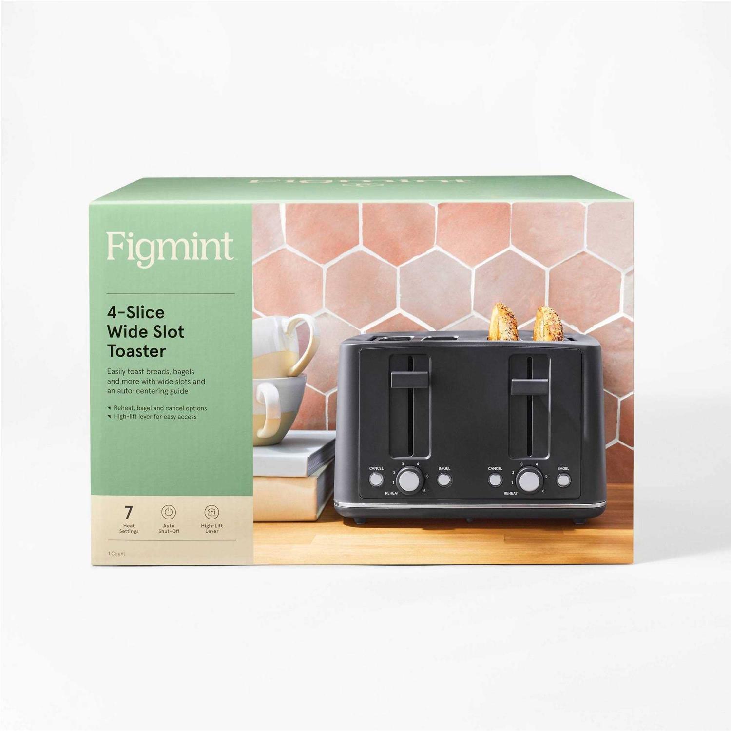 Figmint 4 Slice Toaster Thin Chrome Trim Band Gray