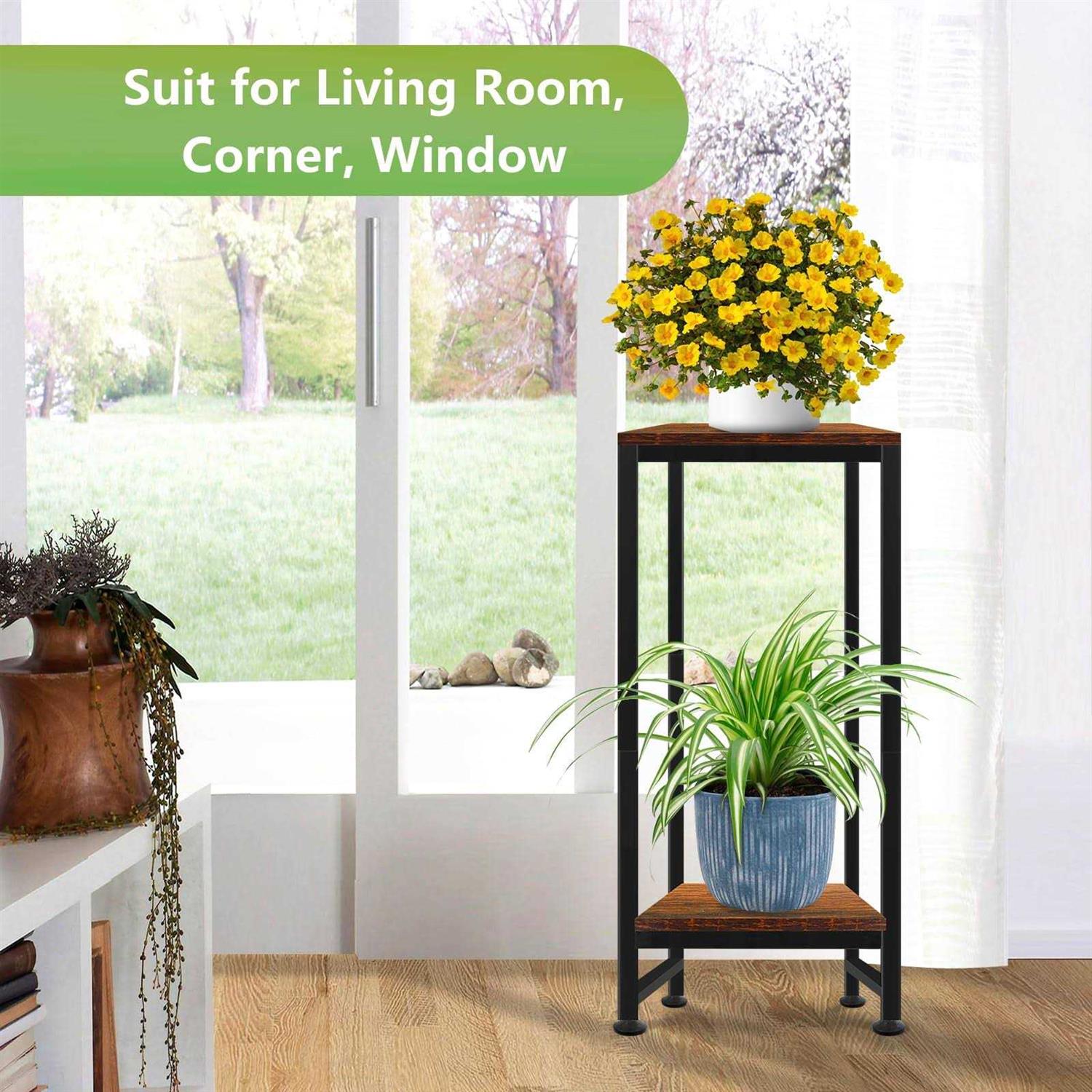 Plant Stand Indoor Tall Plant stands for Indoor Outdoor Plants 2 Tier Heavy Duty Plant Shelf 31 Metal Plant Stand Modern Corner Flower Stand