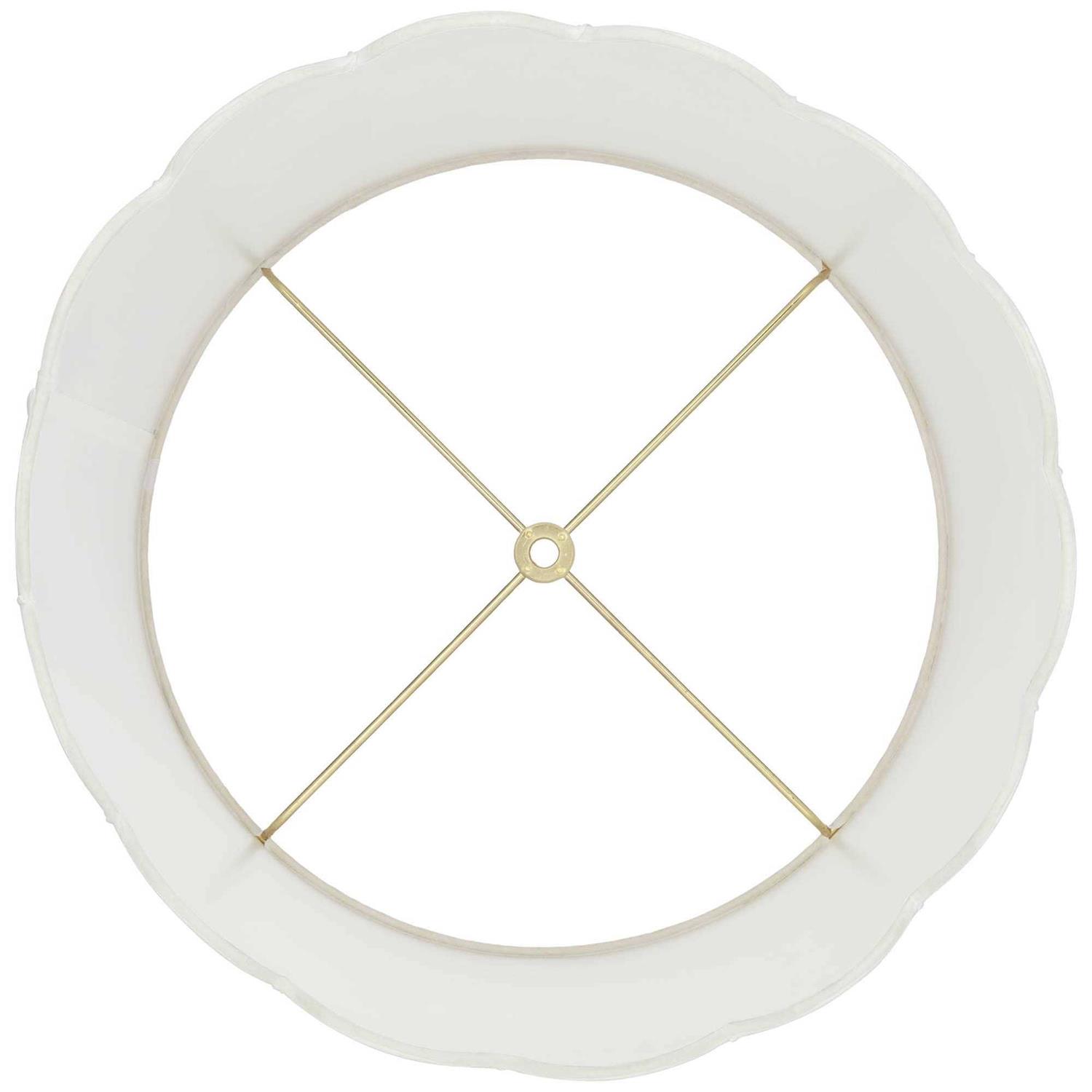 Springcrest Hardback Scallop Bottom Empire Lamp Shade Medium Top x Bottom x High Spider with Replacement Harp and Finial