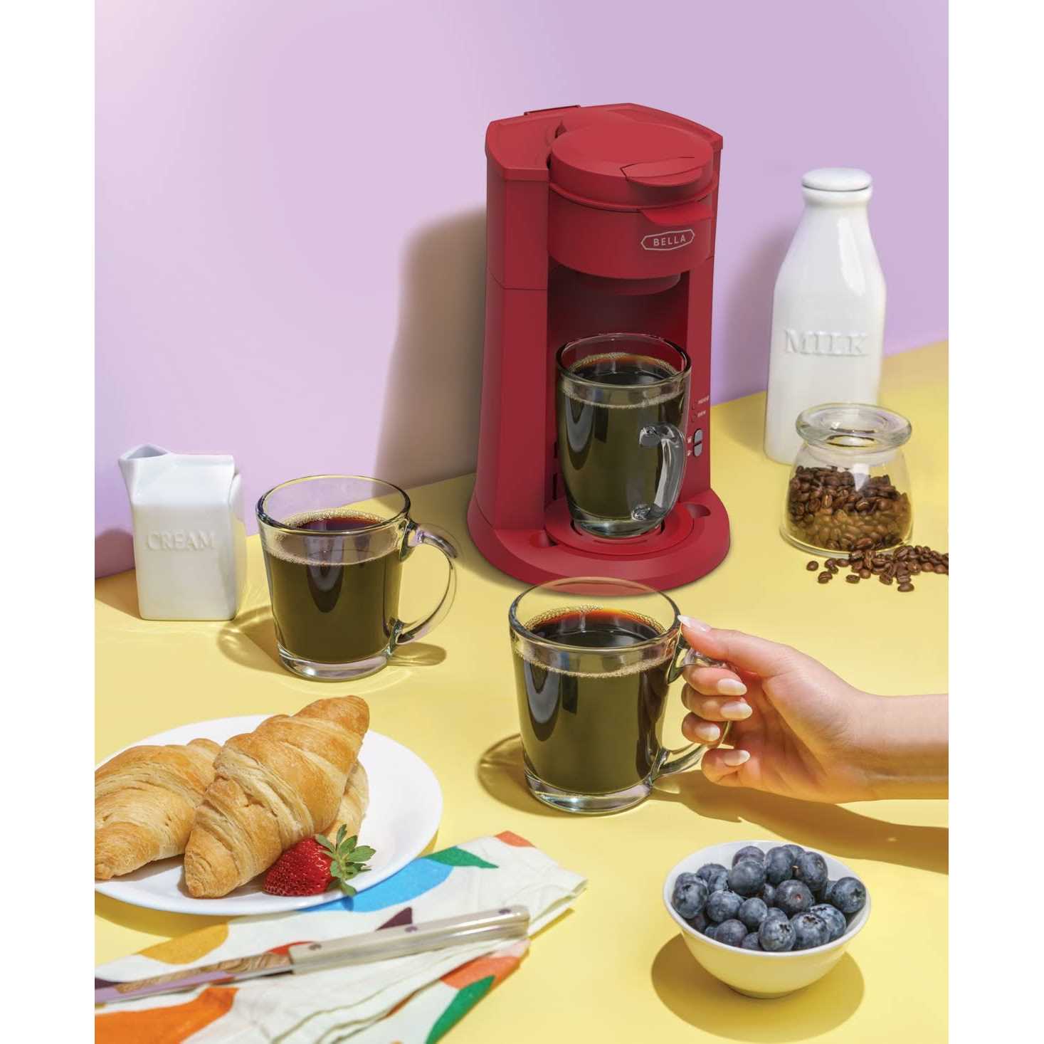 Bella 15 oz. Dual Brew Single Serve Coffee Maker with Auto Shutoff