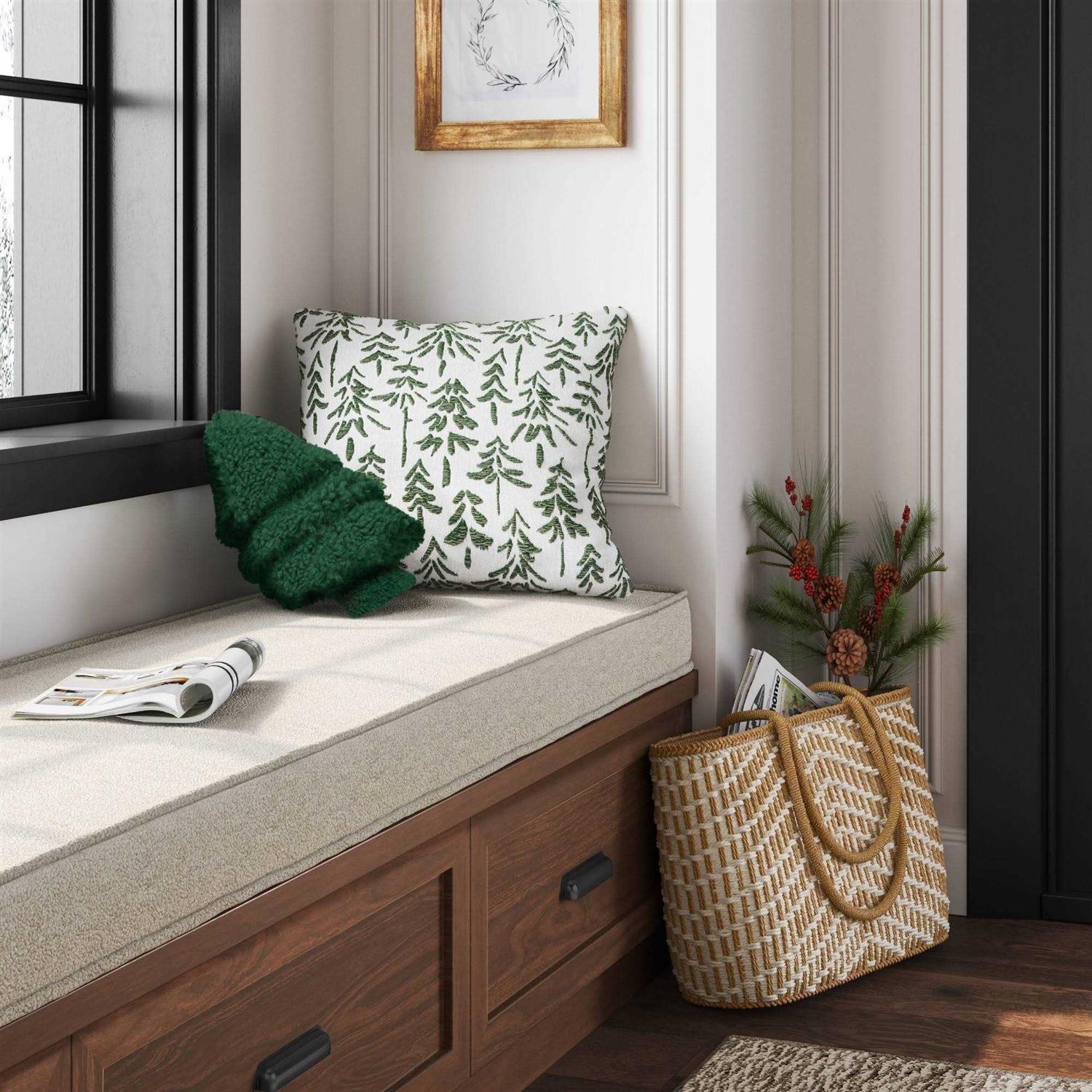 Threshold Faux Shearling Tree Shaped Throw Pillow