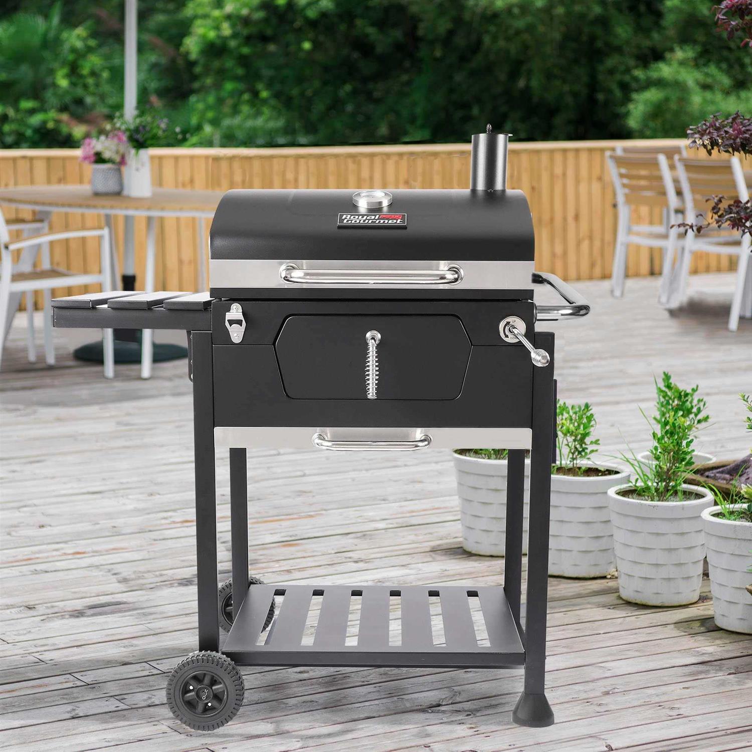 Royal Gourmet 24-Inch Charcoal Grill with Foldable Table