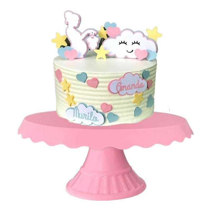 Grupo Mirandinha Acrylic Round Slim Lace Cake Stand Cupcake Stand Candy Stand