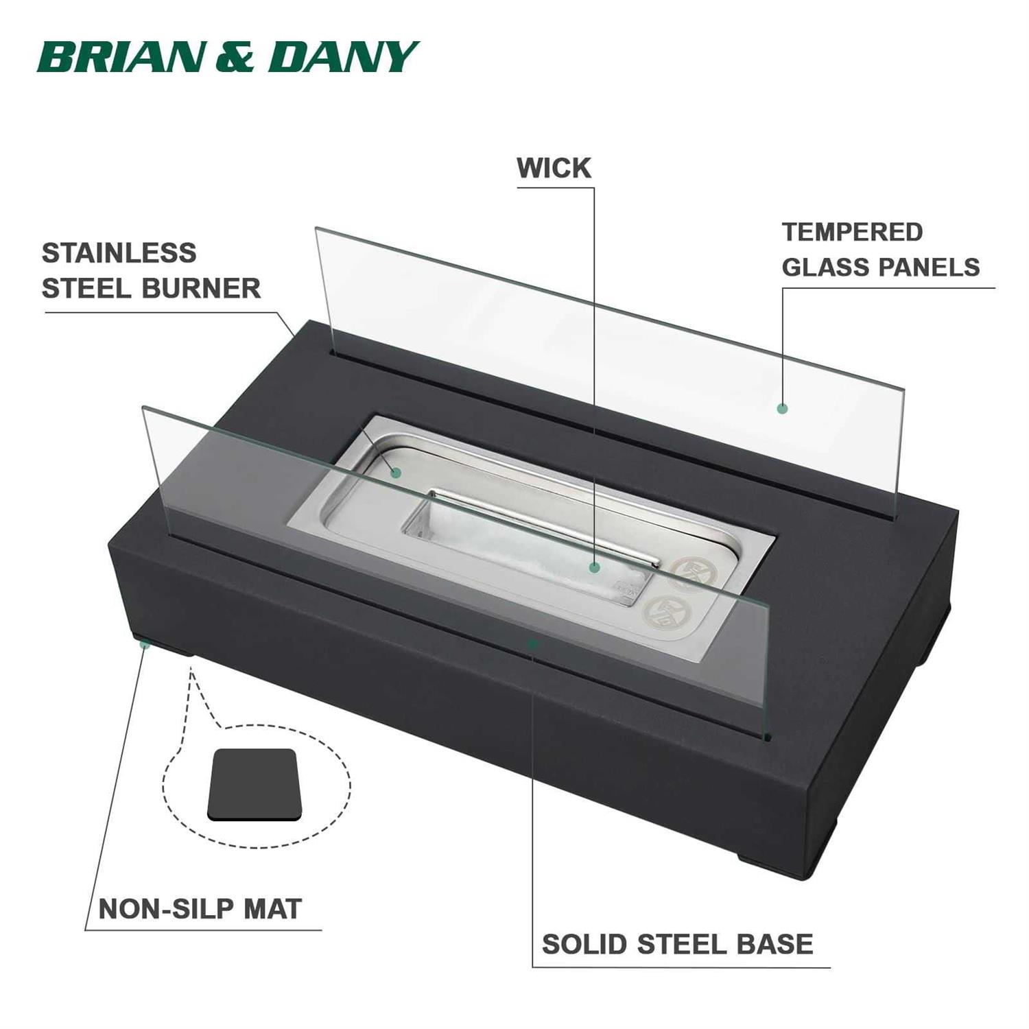 BRIAN & DANY Tabletop Portable Ethanol Fireplace