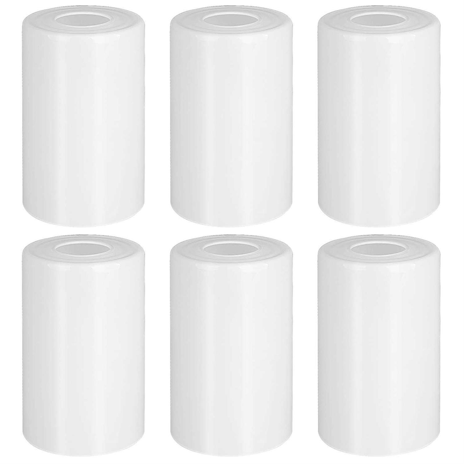 6 Pack White Frosted Glass Shades Replacement,5.51in Height,3.94in Diameter,1.65in Fitter