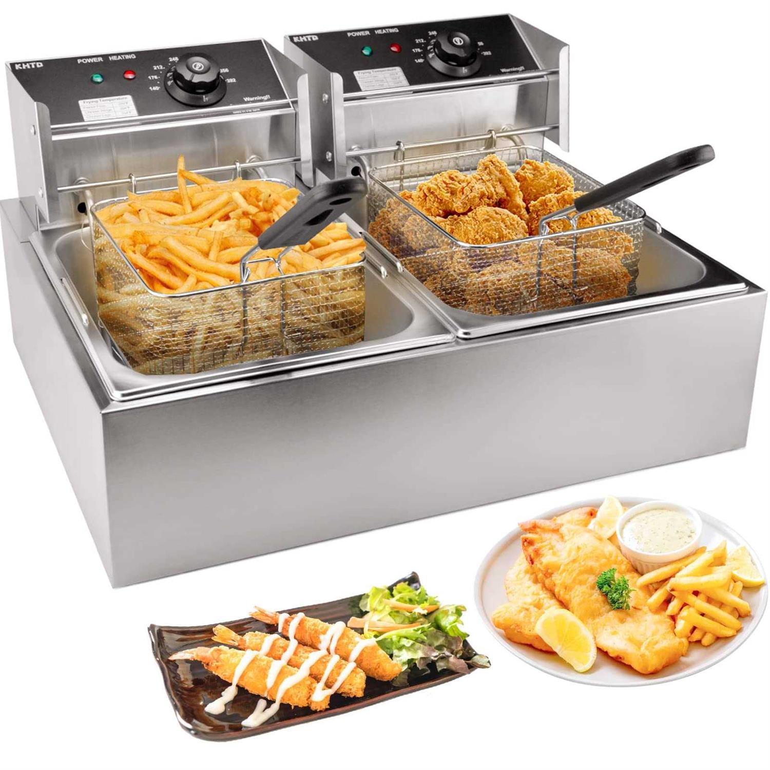 Commercial Deep Fryer with Basket, 3400W 12.7QT/12L Electric Deep Fryers for Restaurant or Home Use
