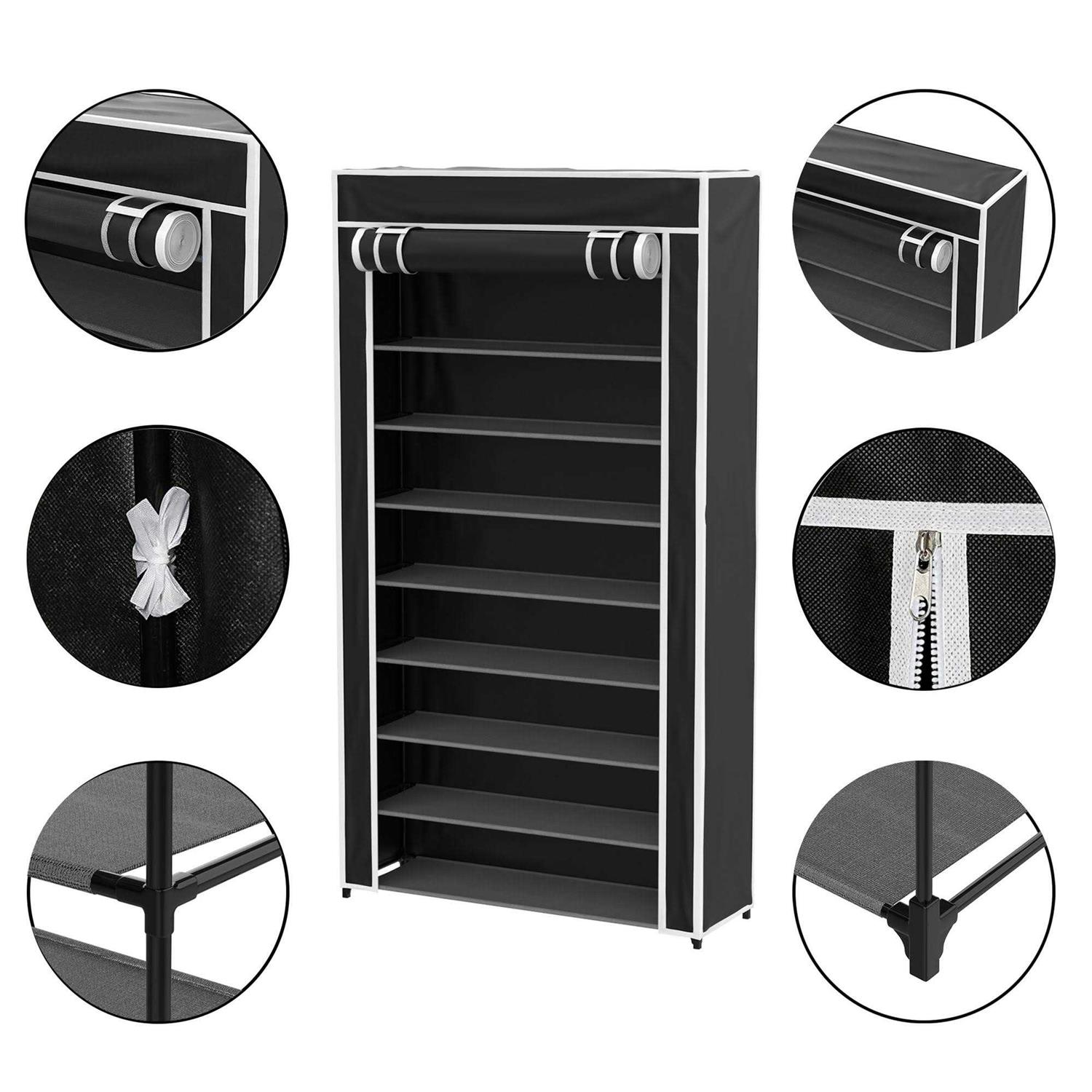 Hastings Home Tiered Shoe Rack with Dust Cover