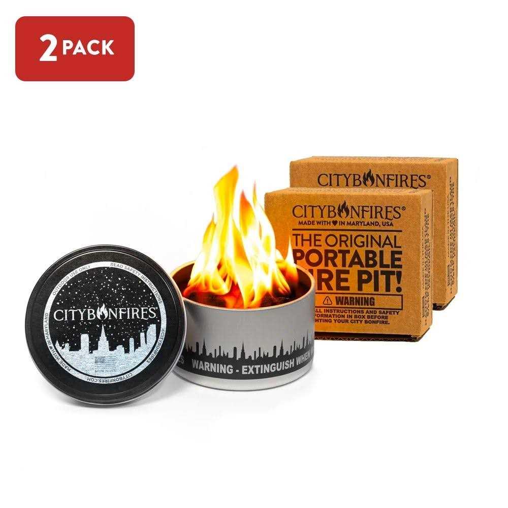 5 Pack of City Bonfires Portable Fire Pit Compact and Lightweight