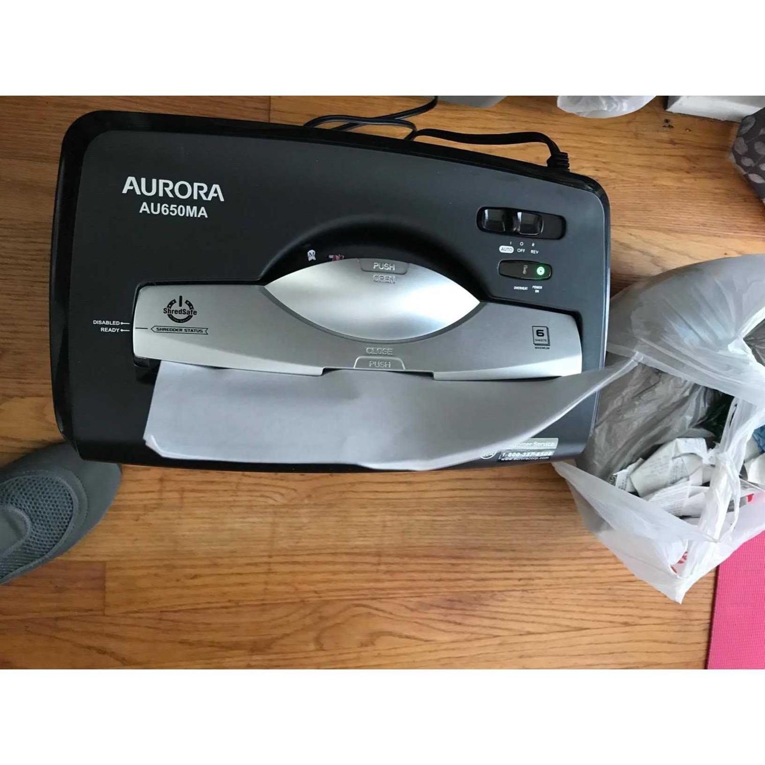 Aurora High-Security 6-sheet Micro-Cut Paper and Credit Card Shredder AU650MA