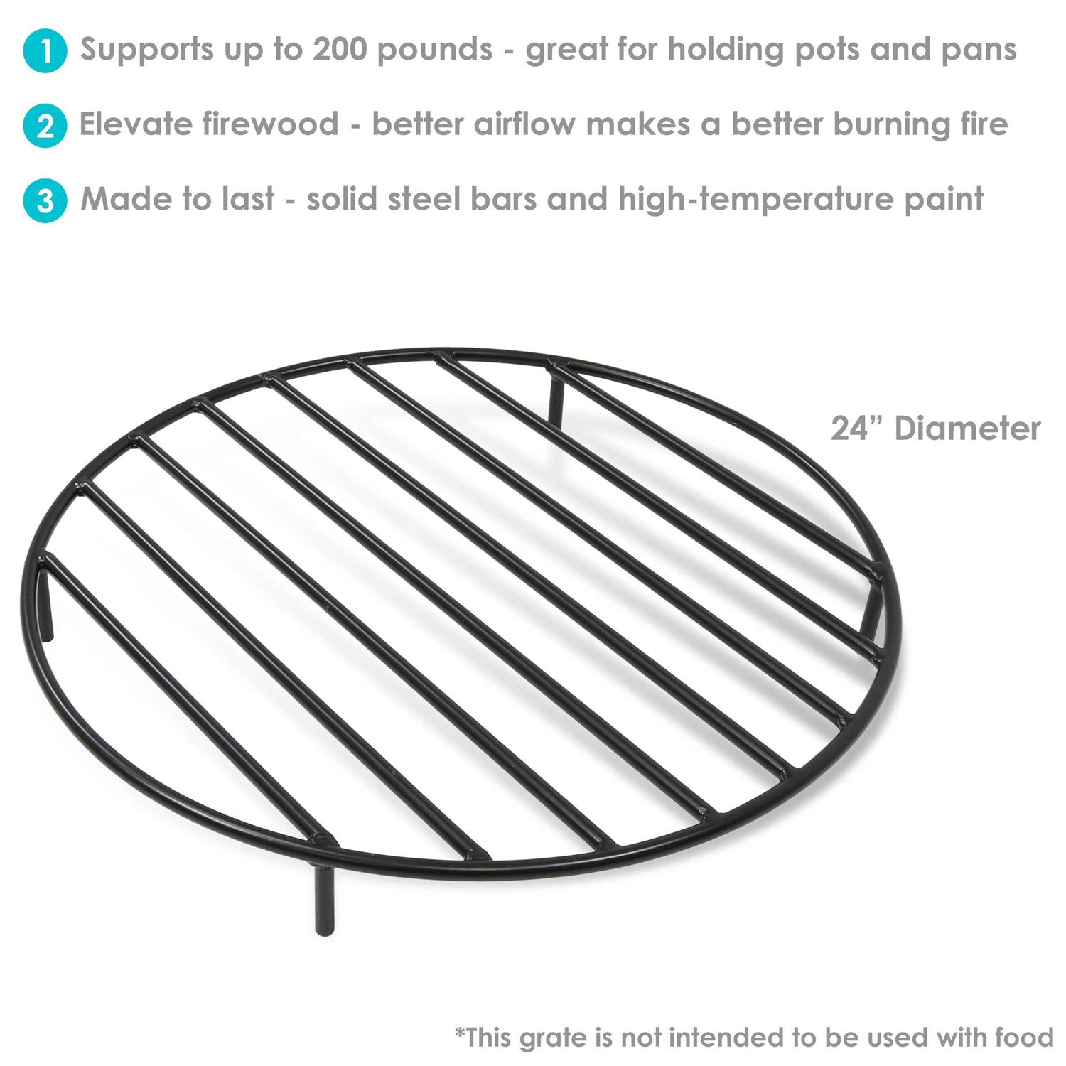 Sunnydaze Decor Round Steel Outdoor Fire Pit Grate