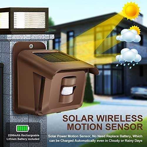 1/2 Mile Long Range Driveway Alarm Solar Driveway Alarms Wireless Outdoor Weatherproof-Motion Sensor&Detector Alarm,Driveway Alert System