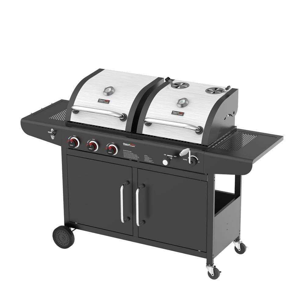 Royal Gourmet 3-Burner 25,500-BTU Dual Fuel Cabinet Gas and Charcoal Grill Combo ZH3002N