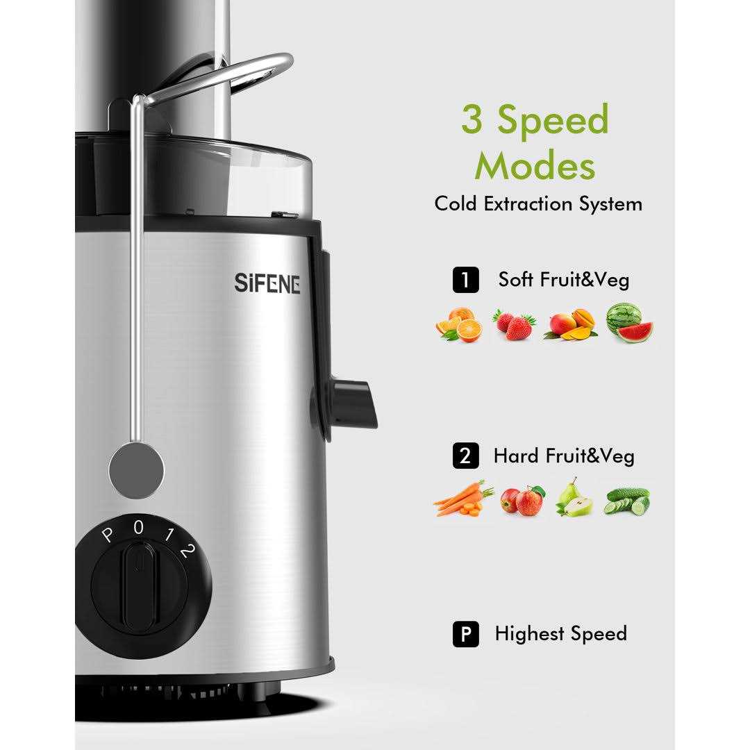 Juicer SiFENE 500w Big Mouth Centrifugal Juicer, Juice Vegetable and Fruit 3-Speed